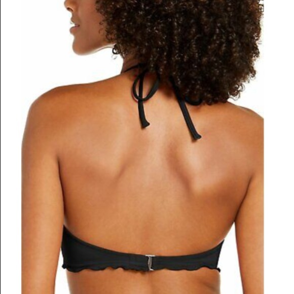 Sundazed Black Nixie Ruffle Edge Bikini Top Sz 36C - Picture 2 of 8